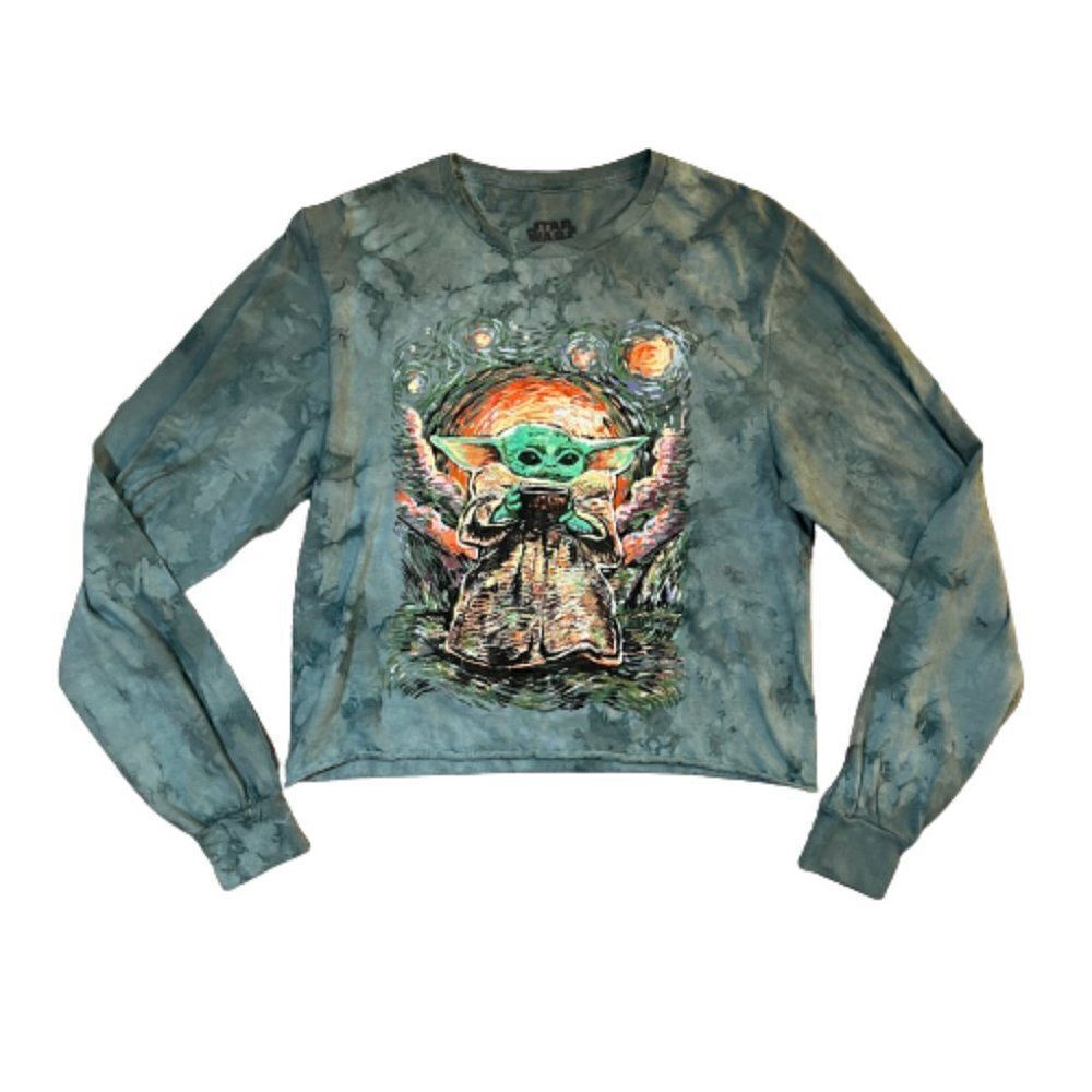 Star Wars Mandalorian the Child Baby Yoda Starry Night Tie Dye Long Sleeve
